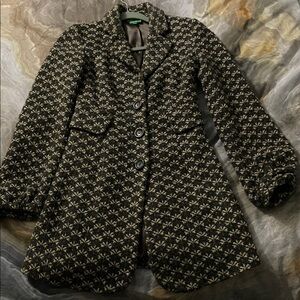 United Colors Of Benetton Black and Gray Coat